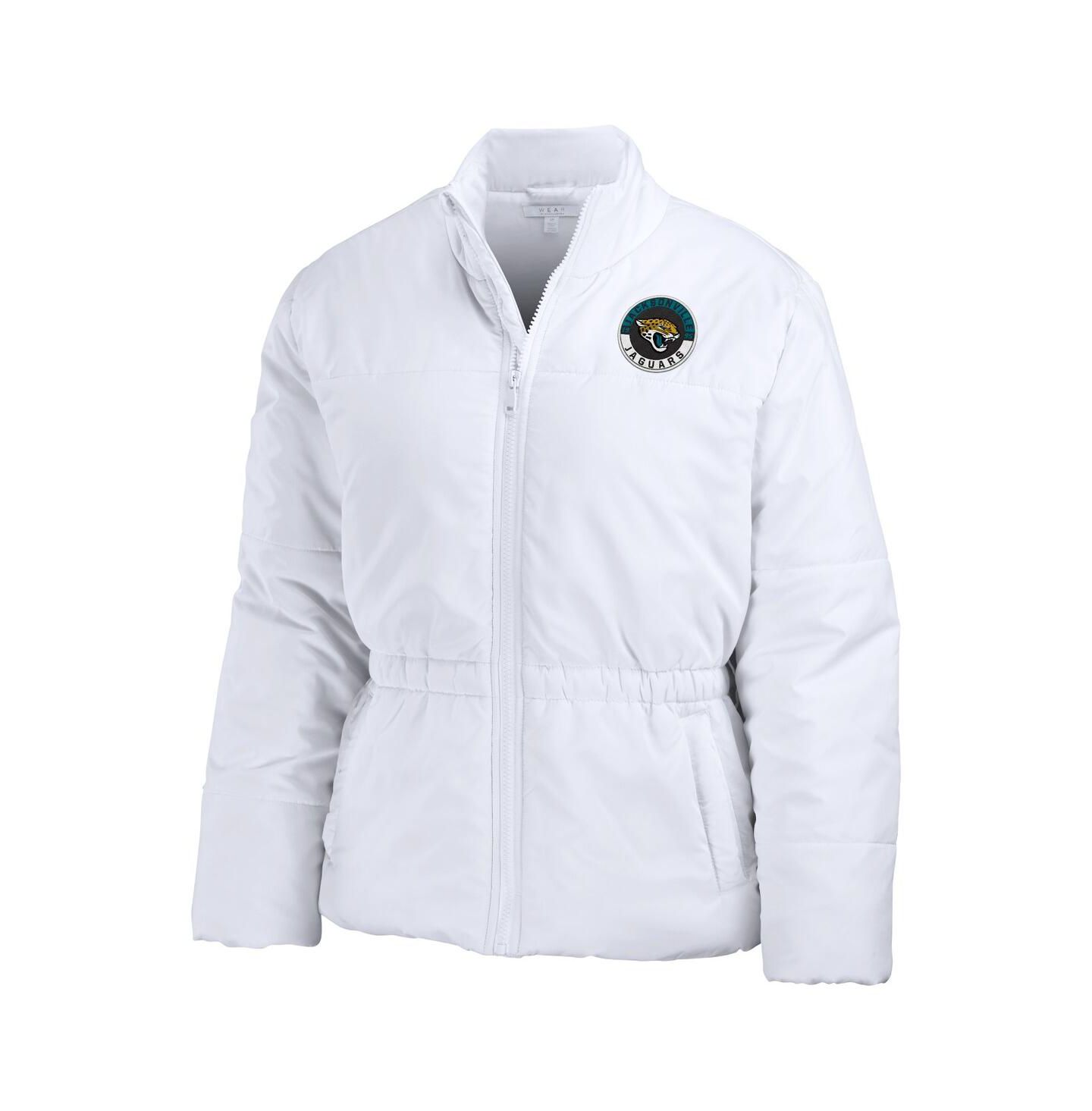 Женская куртка WEAR by Erin Andrews White Jacksonville Jaguars Packaway Full-Zip Puffer — фото 3