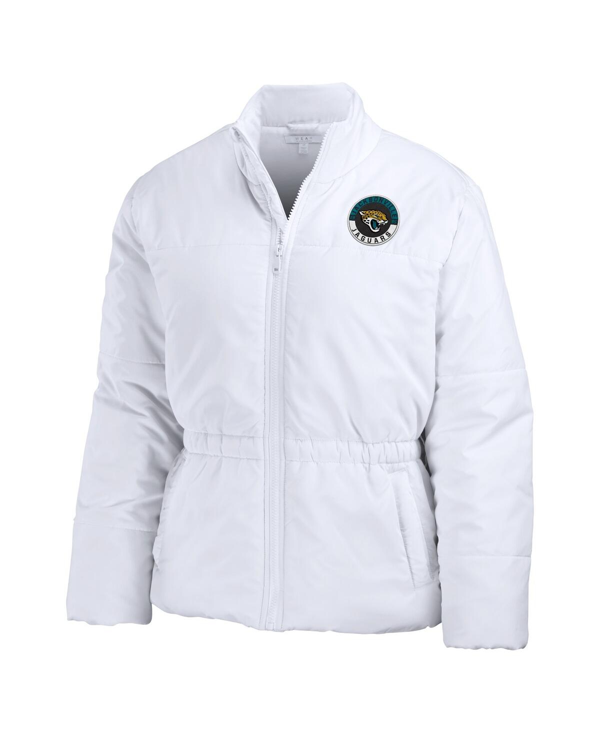 Shop Wear By Erin Andrews Women's  White Jacksonville Jaguars Packaway Full-zip Puffer Jacket