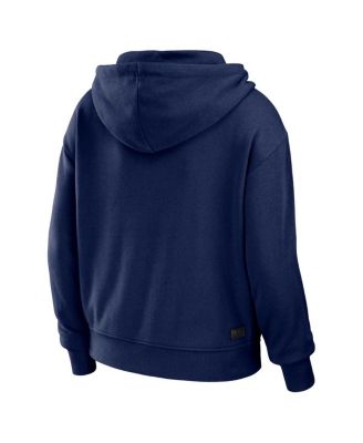 Women's Navy, White New England Patriots Plus Size Color Block Full-Zip Hoodie