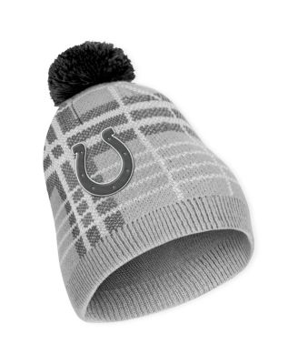 Women's Indianapolis Colts Plaid Knit Hat with Pom and Scarf Set