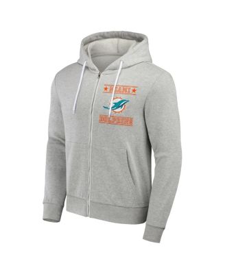 Men's NFL x Darius Rucker Collection by Gray Miami Dolphins Domestic Full-Zip Hoodie