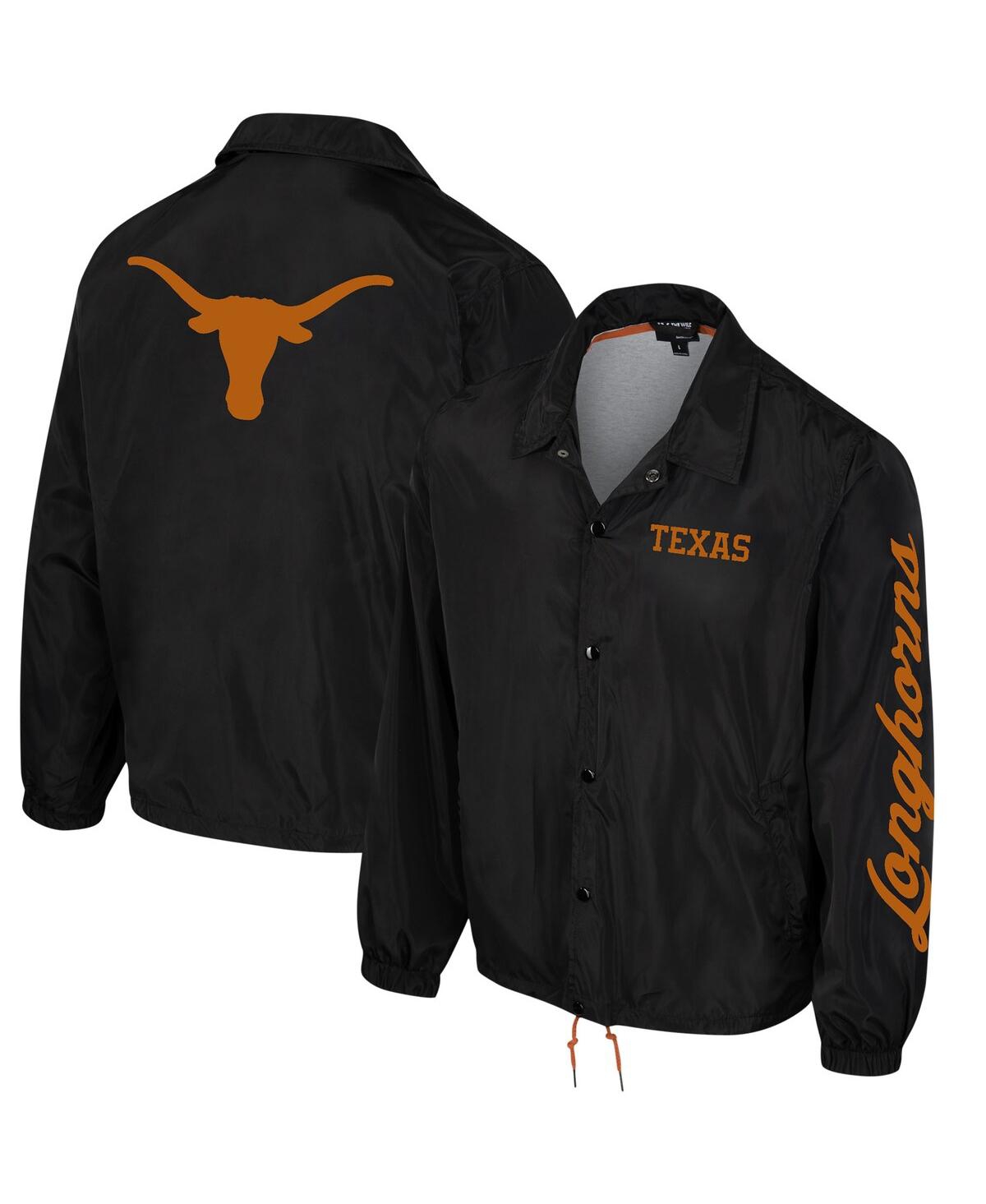 Men's and Women's The Wild Collective Black Texas Longhorns Coaches Full-Snap Jacket - Black