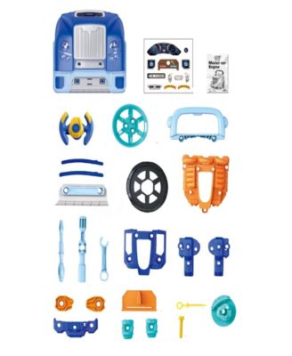 Blue Motor Car Engine Workshop