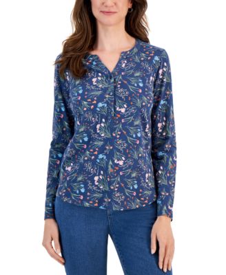 Style & Co - Women's Shannon Floral Knit Shirt