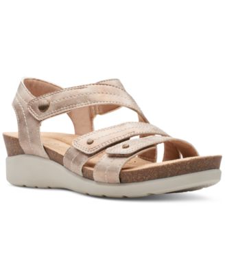 Clarks - Women's Calenne Clara Strappy Wedge Sandals