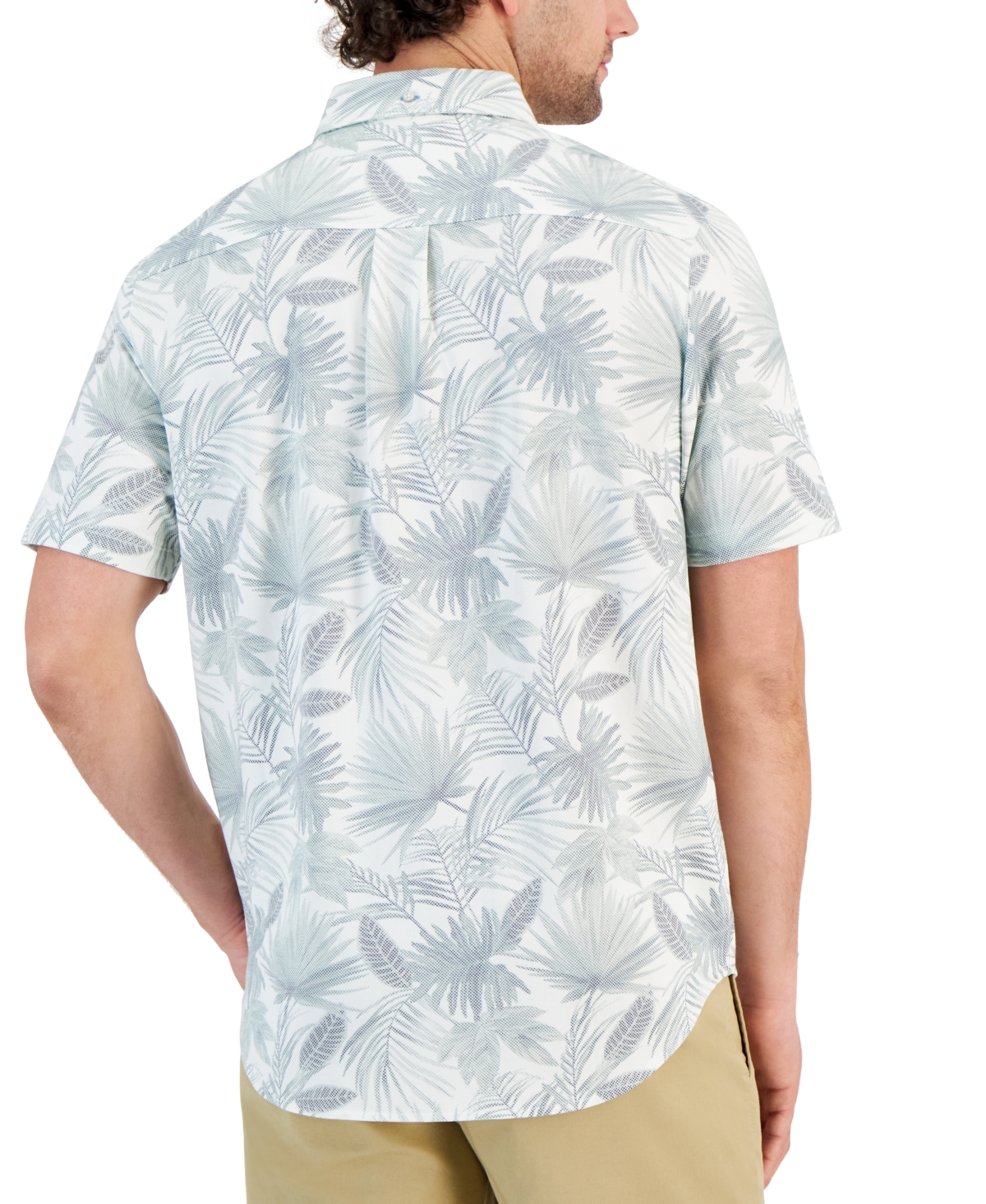 Shop Tommy Bahama Men's San Lucio Fallen Fronds Islandzone Moisture-wicking Printed Button-down Shirt In Paradise Green