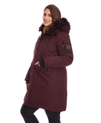 Plus Size Laurentian Long Parka Winter With Faux Fur Hood