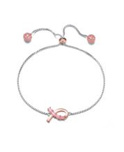 Pink Gemstone Bracelet with BFF Enamel Charm