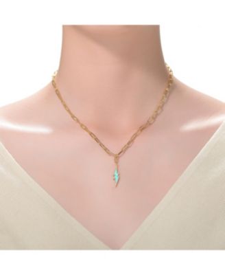 Gigi Girl Elegant Young Adults 14K Gold Plated with Colored Cubic Zirconia Charm Necklace