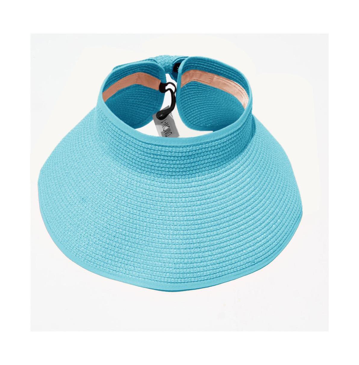 Women's Roll Up Packable Sun Visor Hat - Aqua