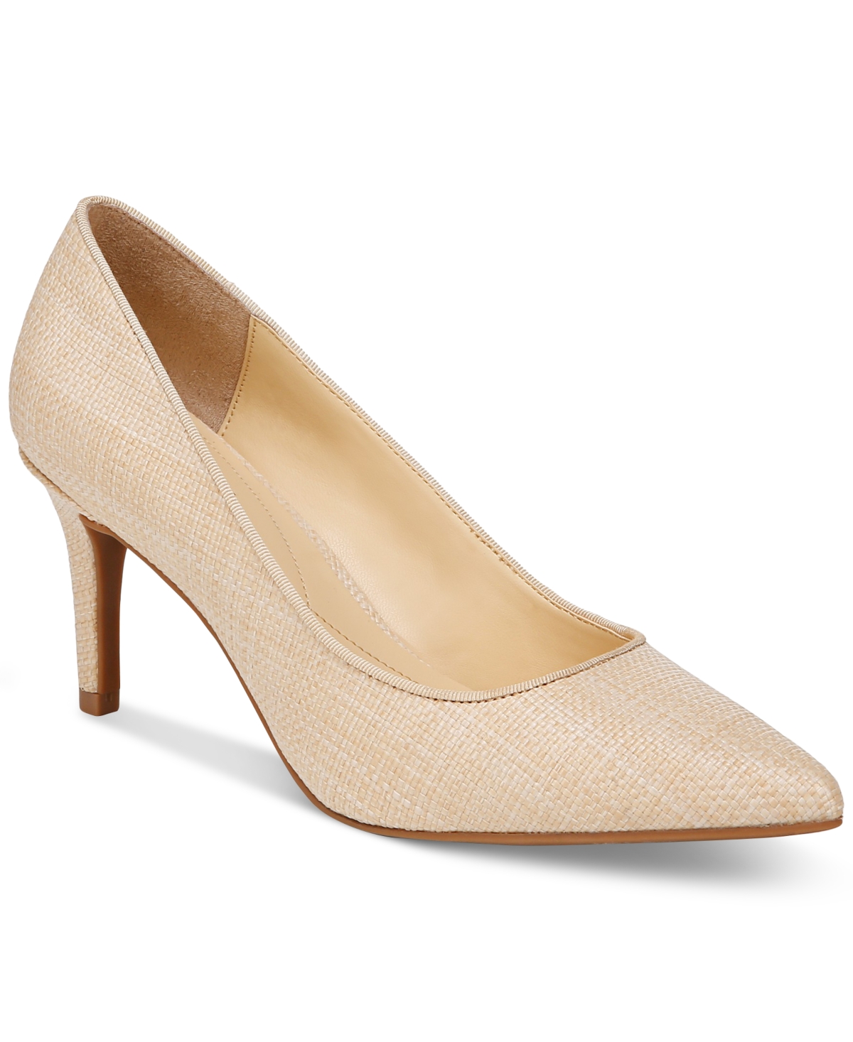 Shop On 34th Women's Jeules Pointed-toe Slip-on Pumps, Created For Macy's In Natural Raffia