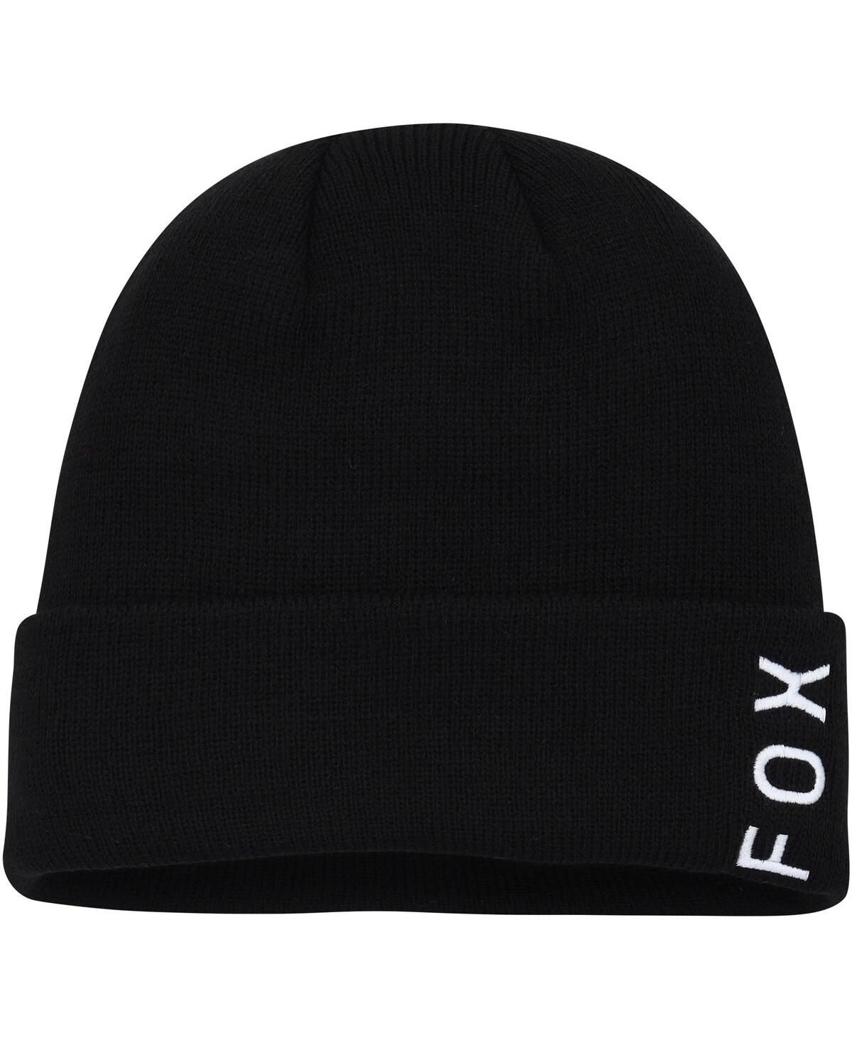 Women's Fox Black Wordmark Cuffed Knit Hat - Black