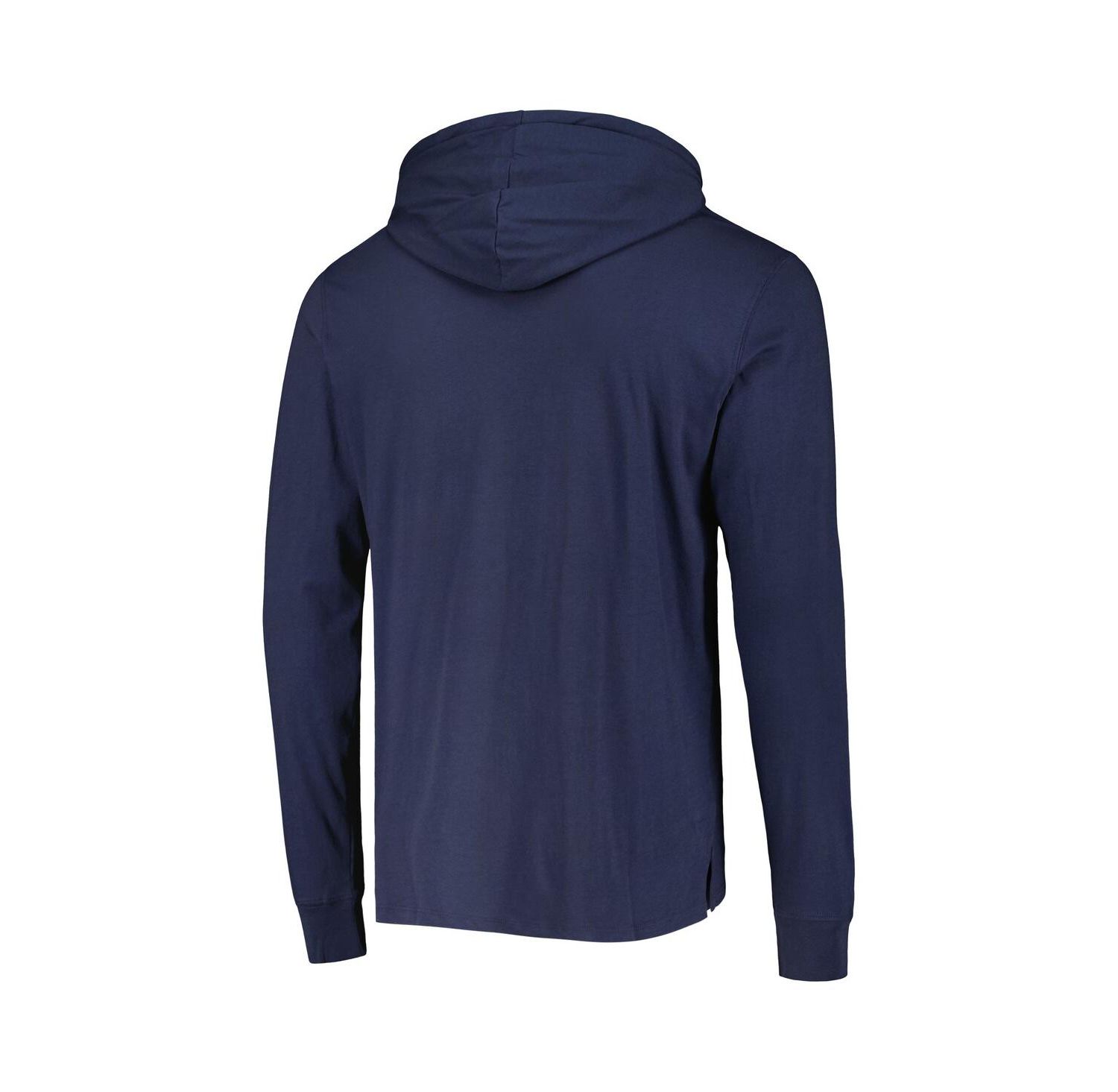 Men's Navy Distressed Tennessee Titans Field Franklin Hooded Long Sleeve T-shirt