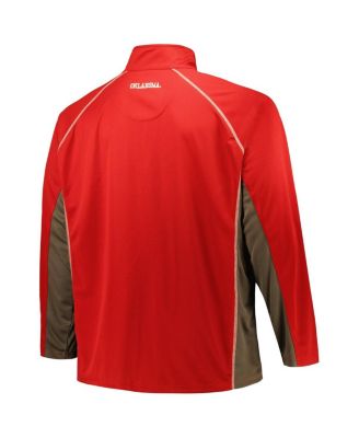 Men's Crimson Oklahoma Sooners Big and Tall Quarter-Zip Raglan Jacket