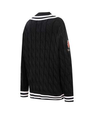 Women's Black Cincinnati Bengals Prep V-Neck Pullover Sweater