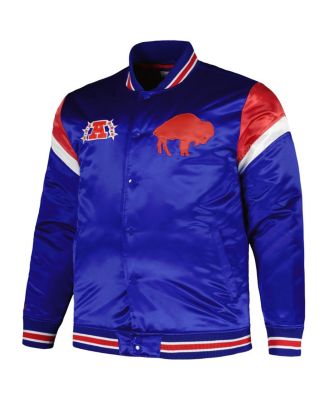 Men's Royal Distressed Buffalo Bills Big and Tall Satin Full-Snap Jacket