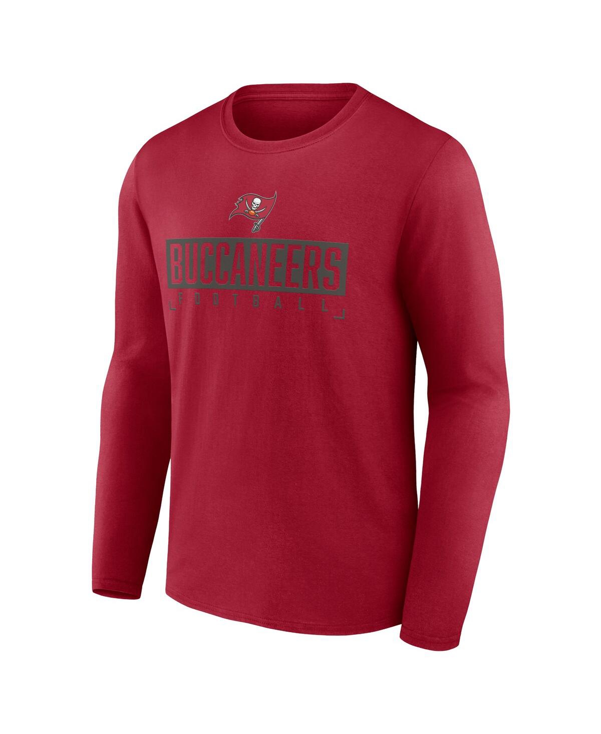 Men's FanaticsTampa Bay Buccaneers Big and Tall Wordmark Long Sleeve T-shirt - Red
