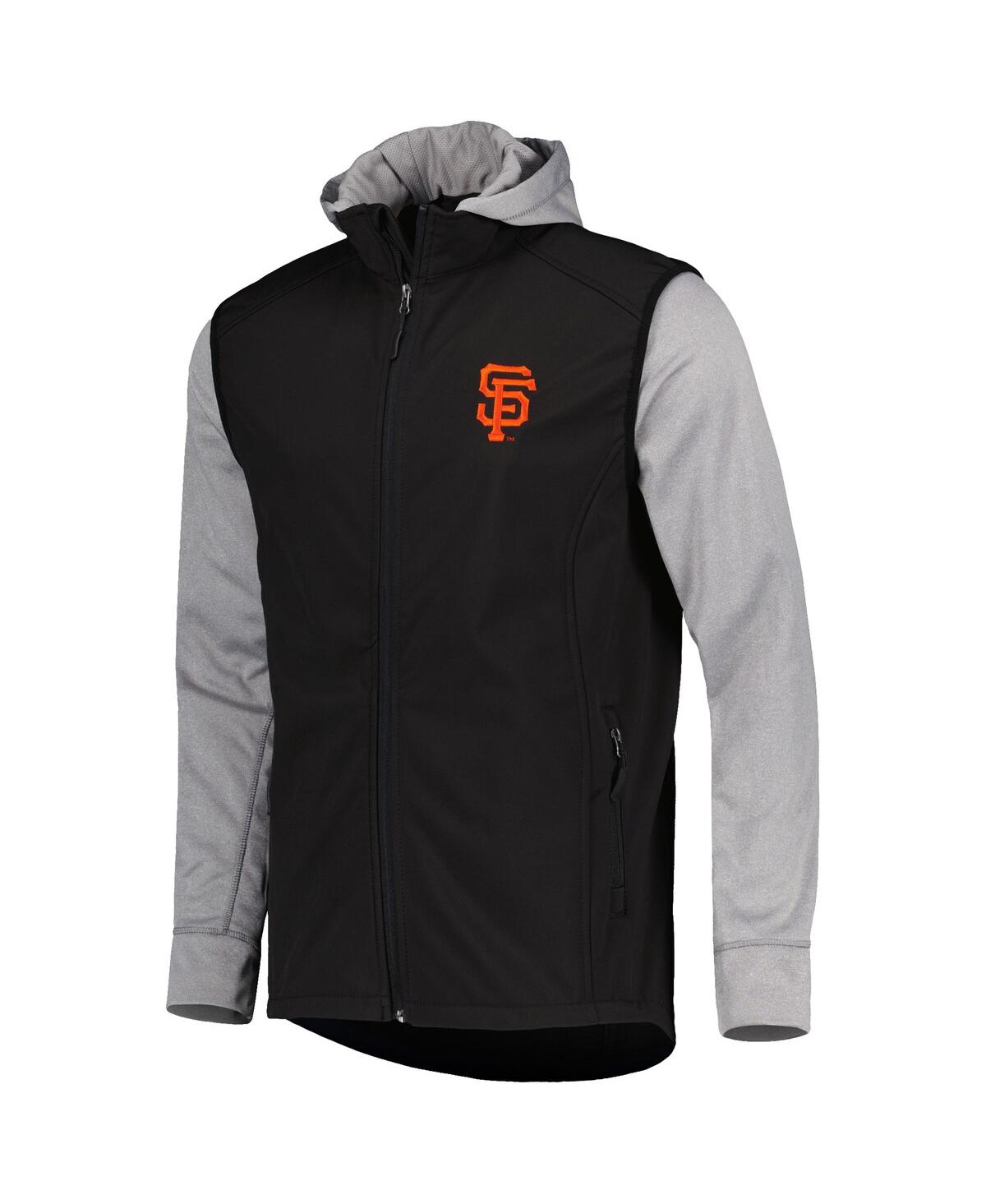 Shop Dunbrooke Men's  Black, Heather Gray San Francisco Giants Alpha Full-zip Jacket In Black,heather Gray