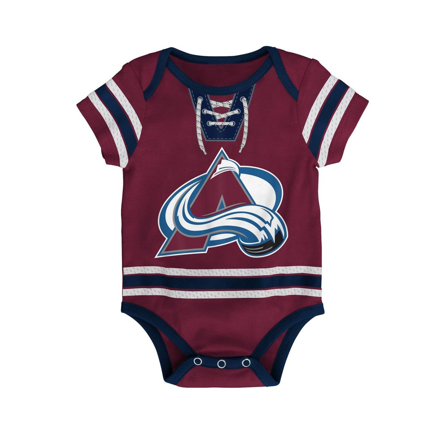 Infant Boys and Girls Burgundy Colorado Avalanche Hockey Jersey Bodysuit