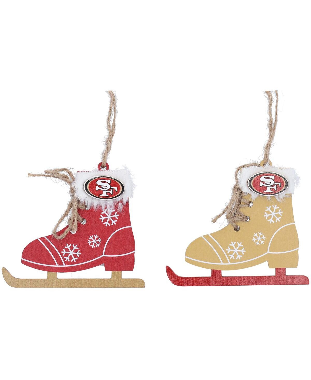 The Memory Company San Francisco 49ers Two-Pack Ice Skate Ornament Set - Cream, Red