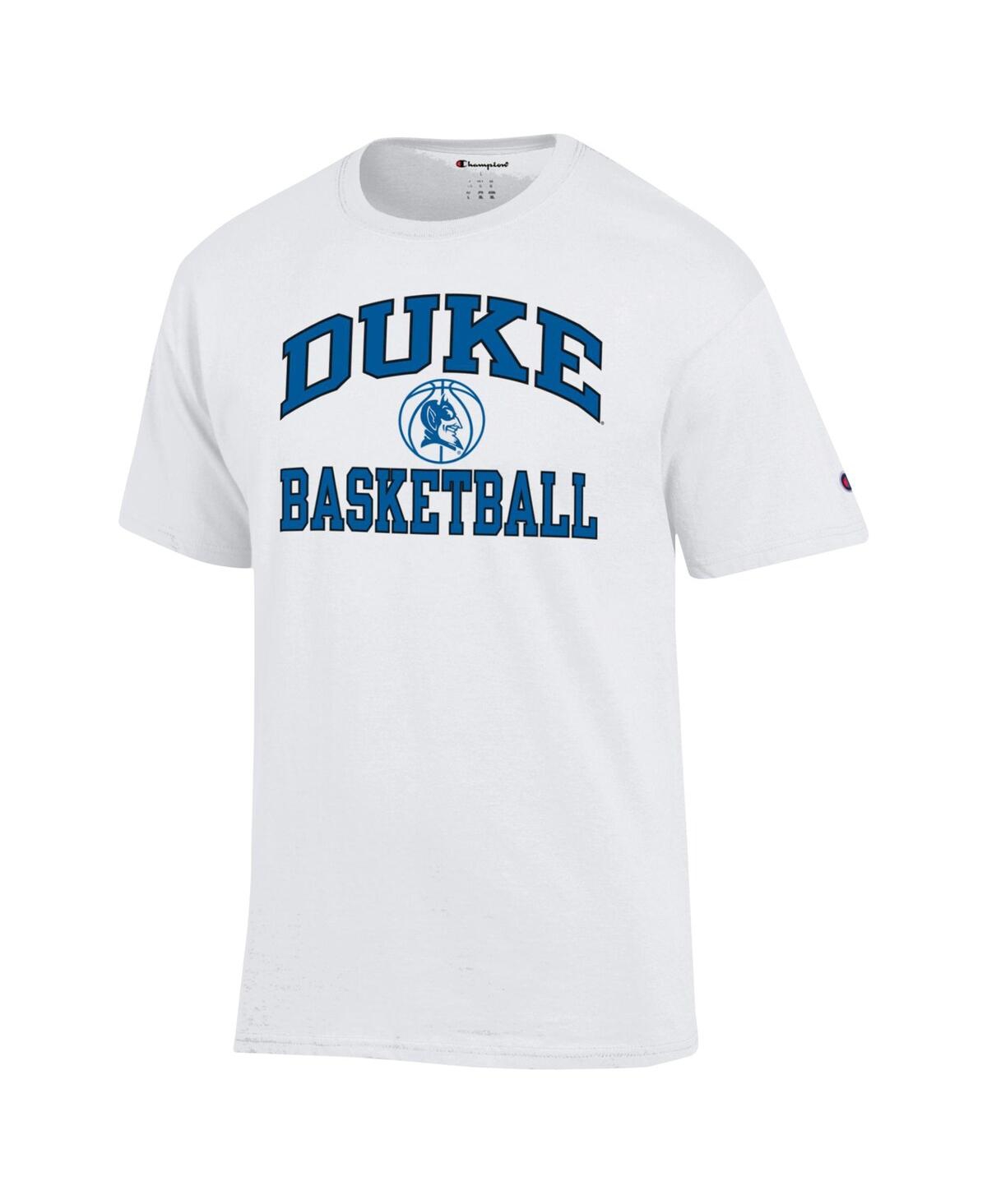 Shop Champion Men's  White Duke Blue Devils Basketball Icon T-shirt