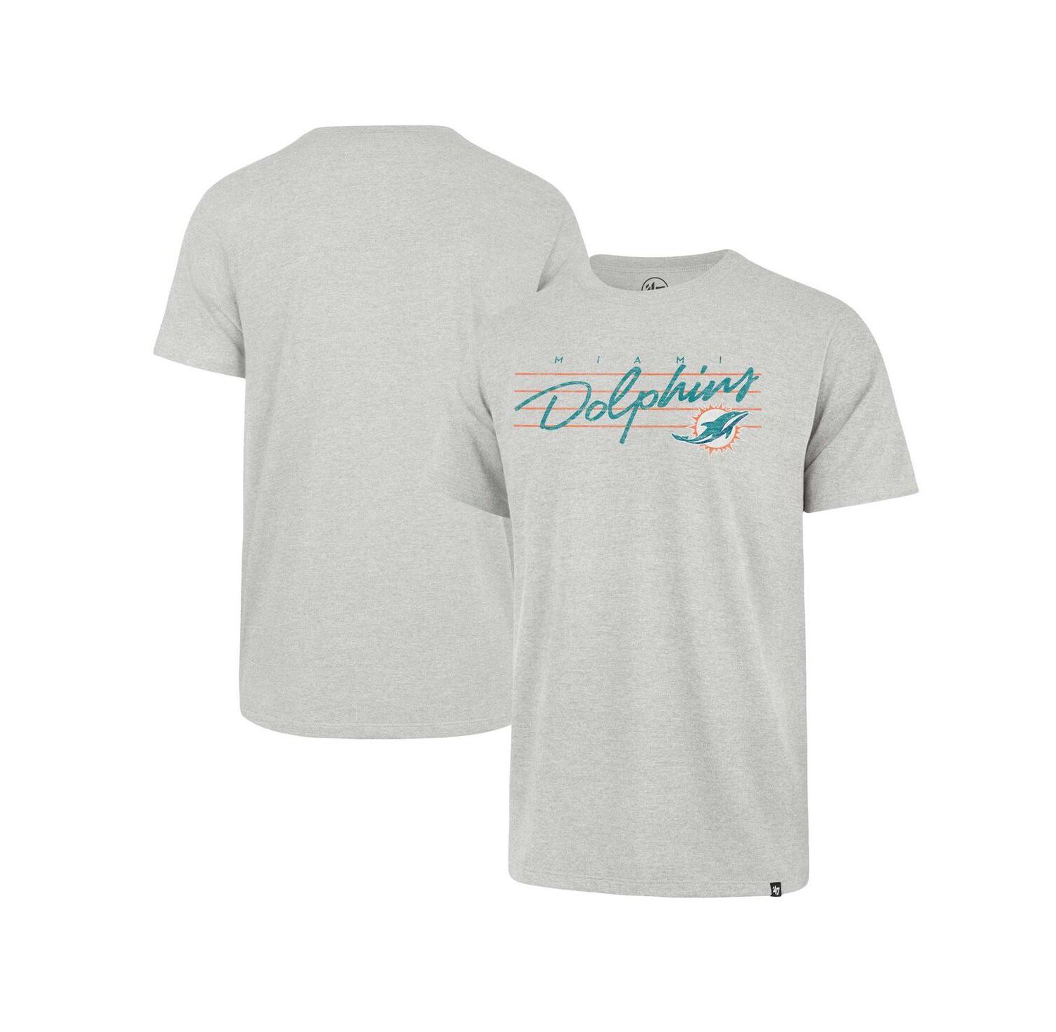 Men's Gray Distressed Miami Dolphins Downburst Franklin T-shirt