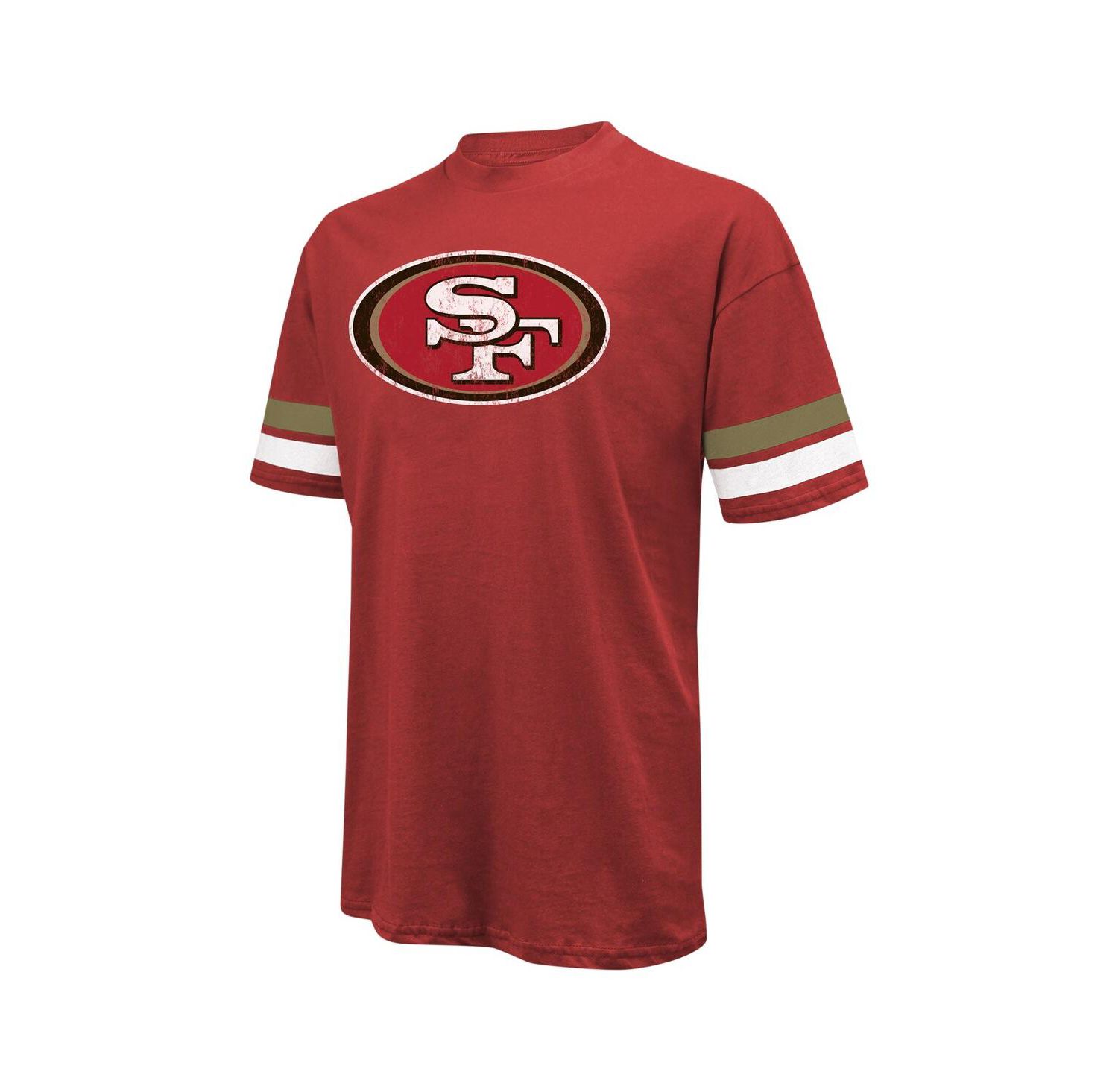 Men's Threads Nick Bosa Scarlet Distressed San Francisco 49ers Name and Number Oversize Fit T-shirt