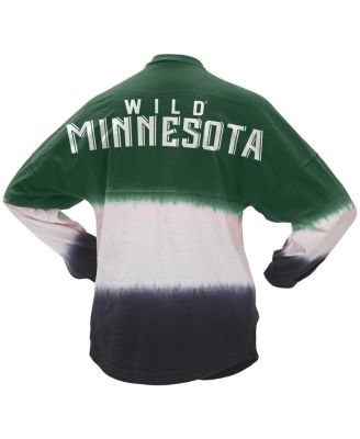 Women's Green, Black Minnesota Wild Ombre Long Sleeve T-shirt
