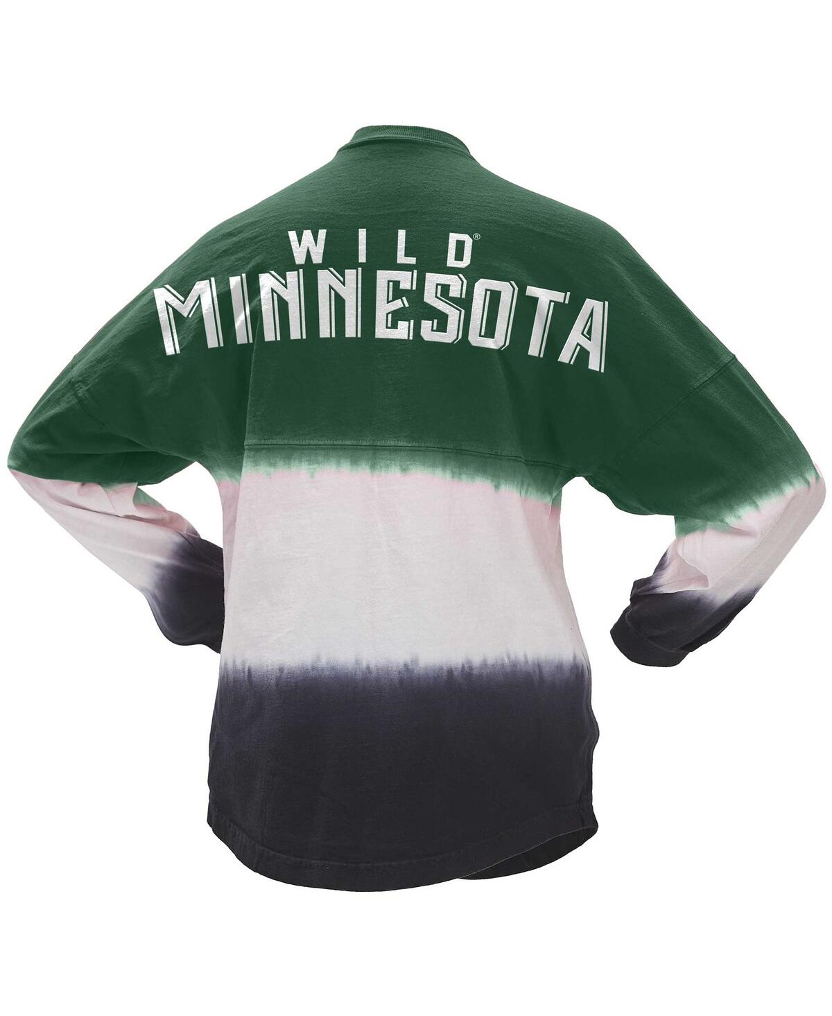 Women's Spirit Jersey Black Minnesota Wild Ombre Long Sleeve T-shirt - Black