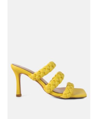 Womens High Bae Braided Strap Casual Heels Sandal