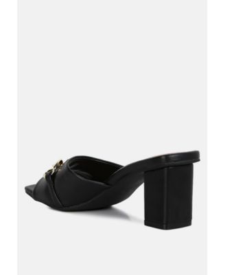 Womens hotshot mid heel chain detail sandals