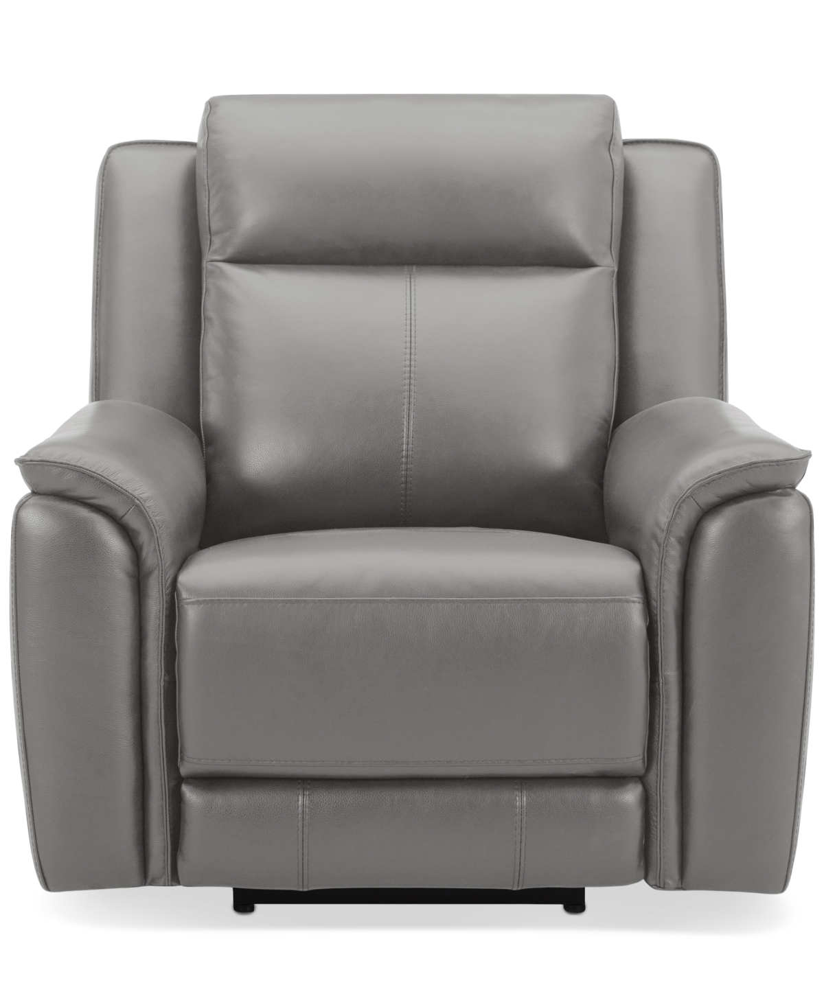 Macy's Addyson 41" Zero Gravity Leather Recliner With Power Headrest, Created For  In Ash