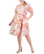 Vince Camuto Women's Floral Flounce Dress - Macy's