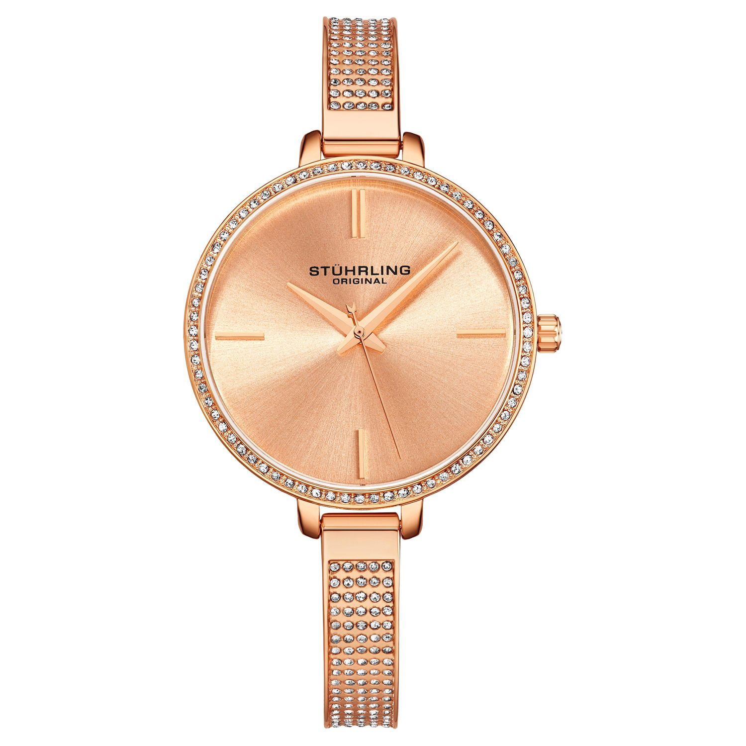 Ladies Quartz Watch Crystal Studded Bezel, Crystal Studded Bracelet Watch