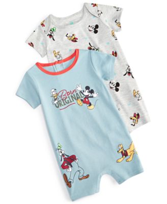 Disney - Baby Mickey Mouse, Donald Duck, Goofy and Pluto Printed Rompers, Pack of 2