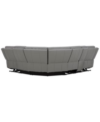 Addyson 117" 6-Pc. Leather Sectional with 2 Zero Gravity Recliners with Power Headrests and 1 Console, Created for Macy's