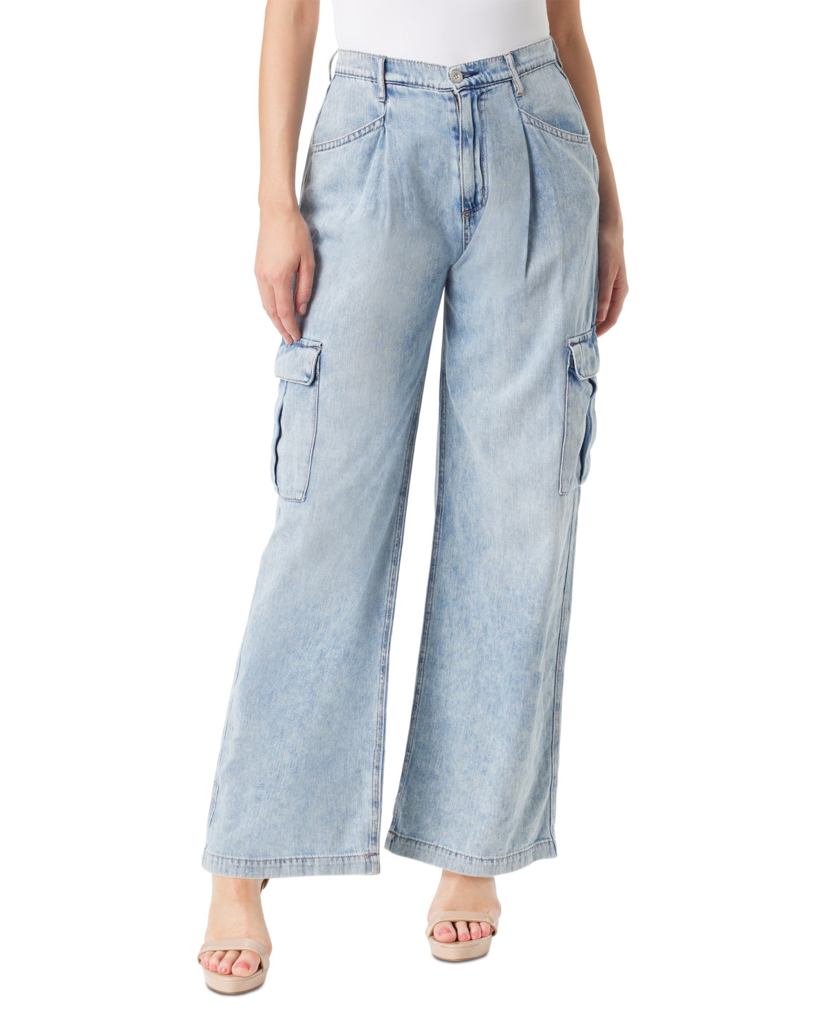 Shop Jessica Simpson Trendy Plus Size Jenna Cargo Jeans In Valley Sky