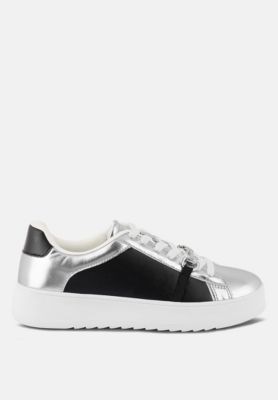 Women Nemo Contrasting Metallic Faux Leather Sneakers