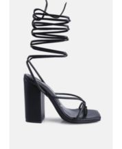 Black tie sales up block heels