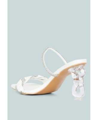 Womens Big Plan Diamante Detail Mid Heel Sandals