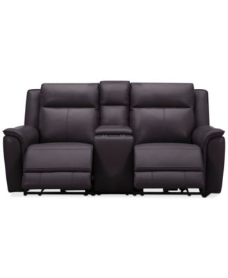 Addyson 77" 3-Pc. Leather Sofa with 2 Zero Gravity Recliners with Power Headrests & 1 Console