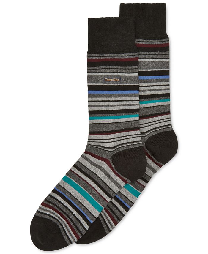 Calvin Klein Men's Striped Dress Crew Socks Macy's
