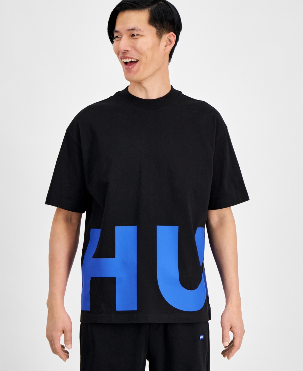 Shop Hugo By  Boss Men's Oversized-fit Logo Graphic T-shirt In Black