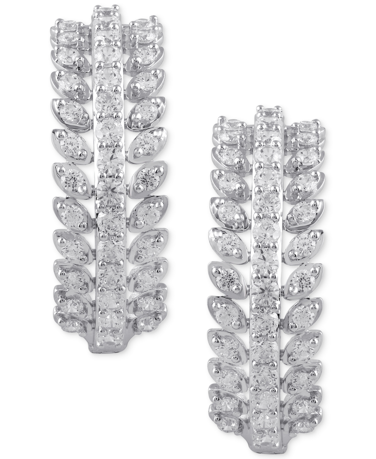 Diamond Triple Row Hoop Earrings (2 ct. t.w.) in 10k- White Gold