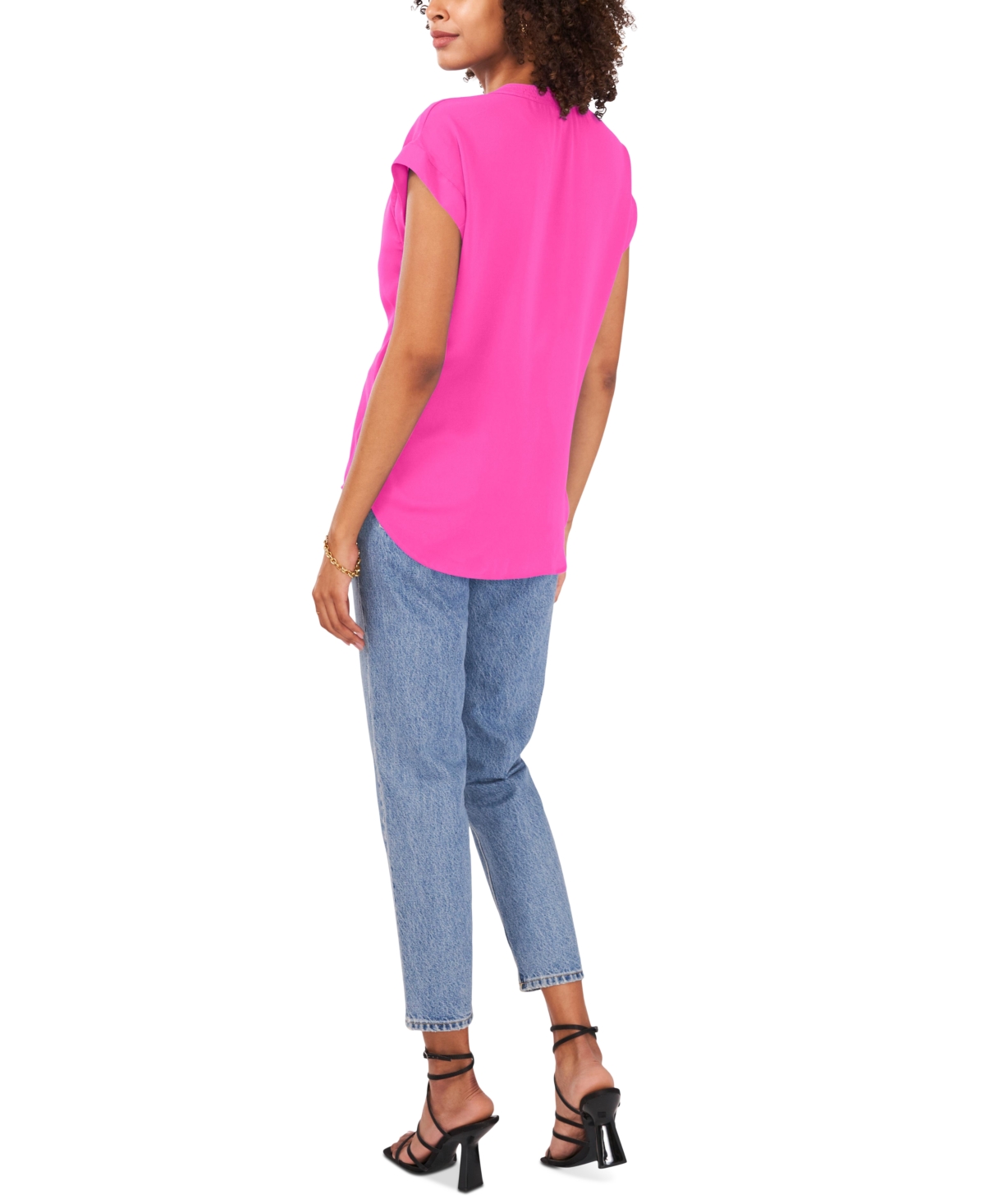 Vince Camuto Women's Split-Neck Short-Sleeve Blouse