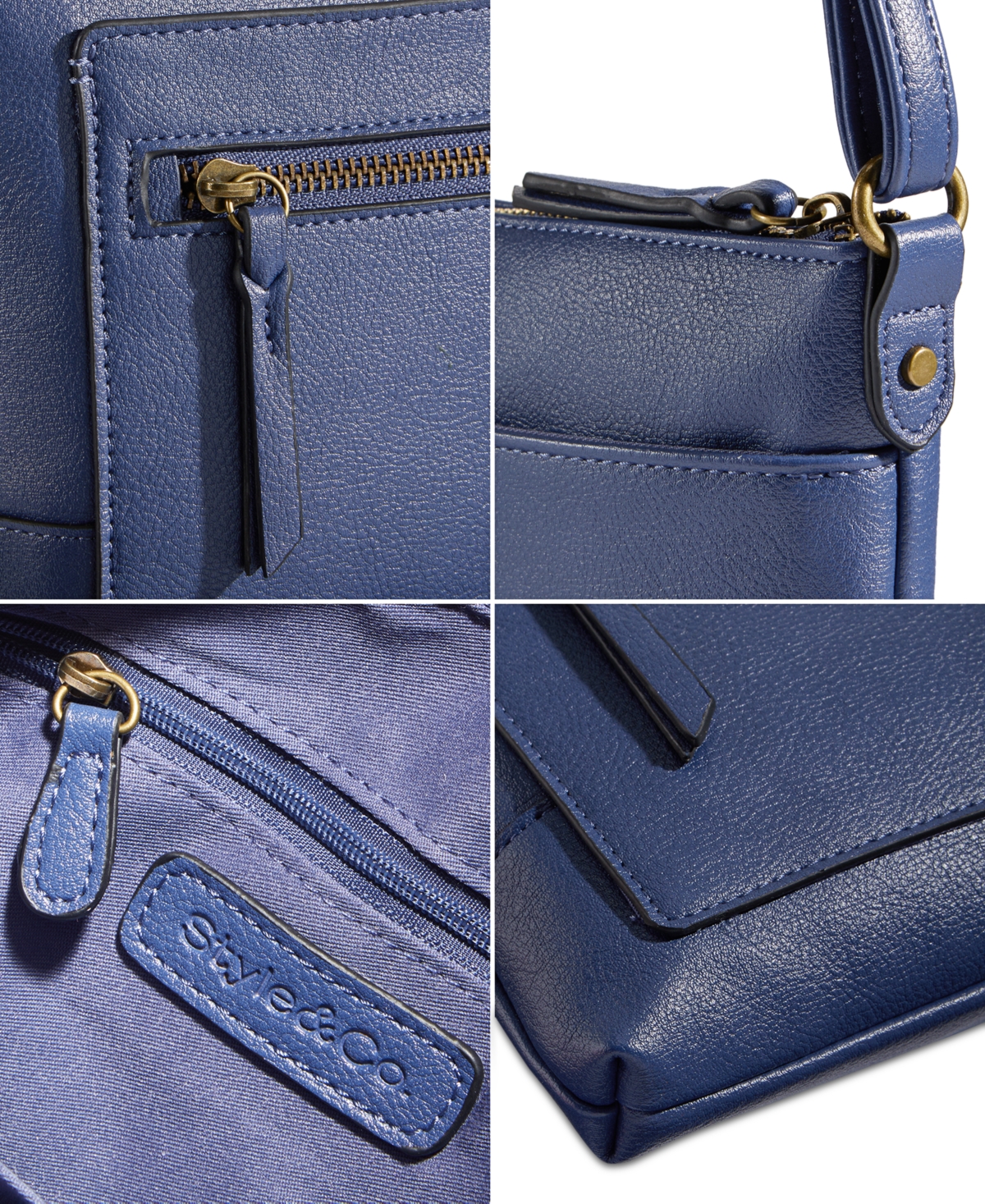Style & Co Hudsonn East West Crossbody, Created For Macy's In Navy