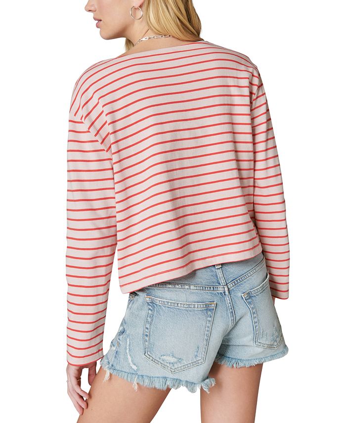 Maglia Donna Fat Face Breton – Maniche Lunghe, Cotone, Righe Blu E Rosa, Girocollo