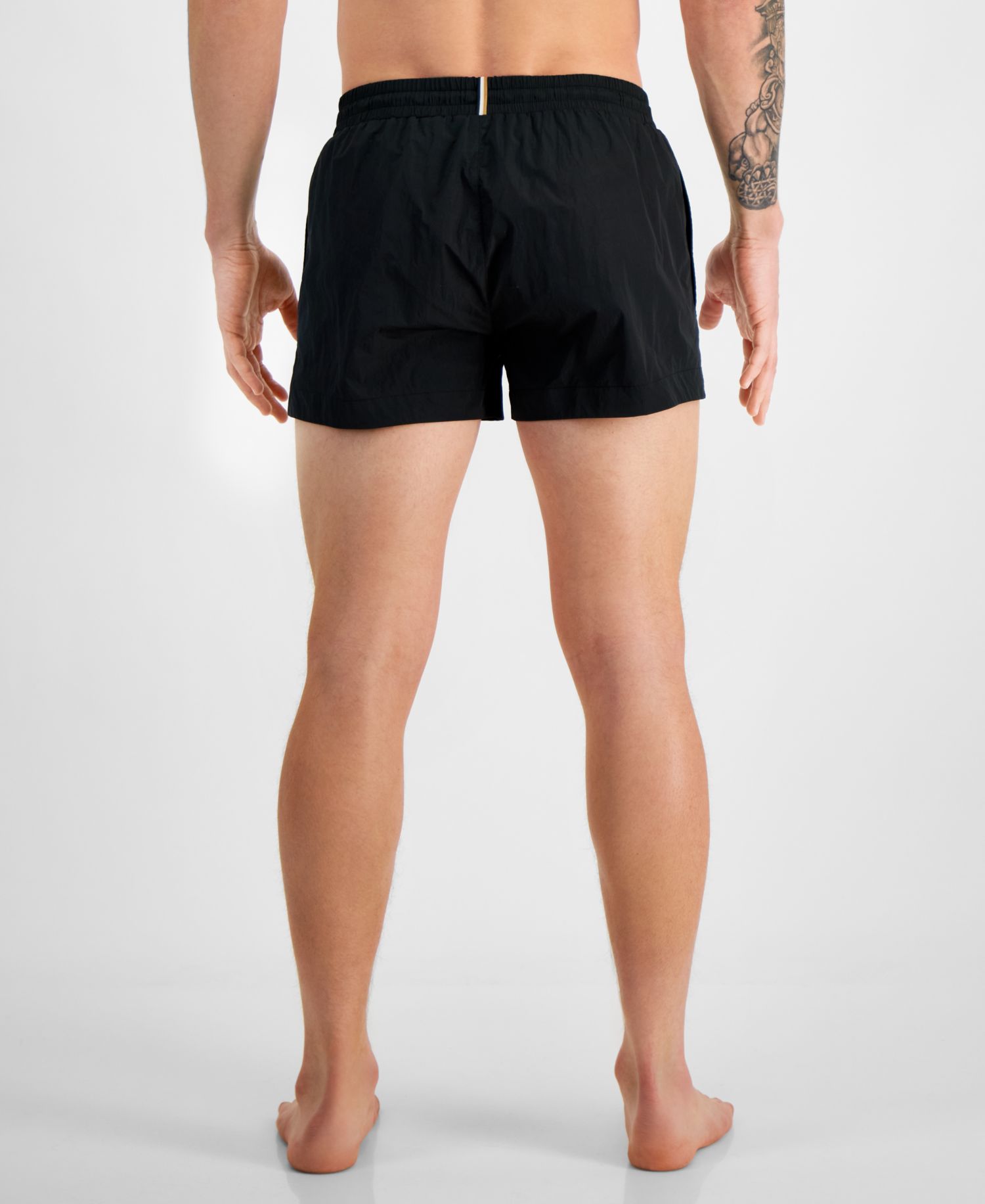 BOSS Men's Mooneye Outlined Logo Drawstring 3" Swim Trunks