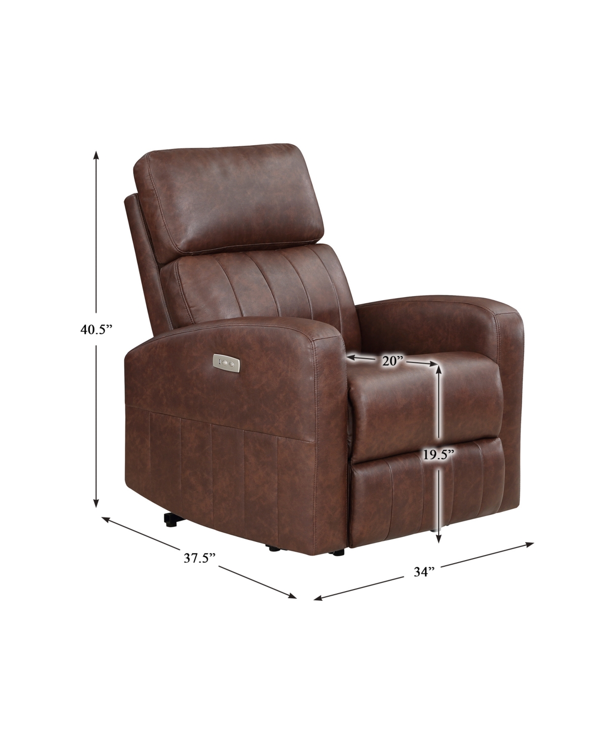 Shop Homelegance White Label Crackle Power Lift Chair In Brown