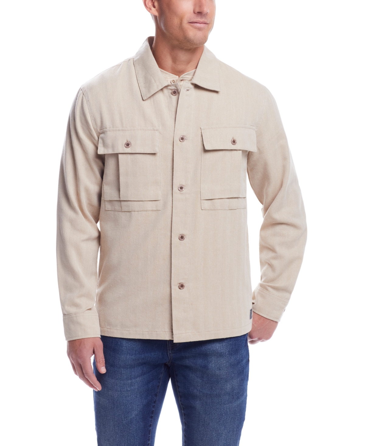 Men's Summer Long Sleeve Shirt Jacket - Navy